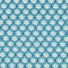 Coton enduit Blumenkacheln – bleu aqua/blanc,  thumbnail number 1