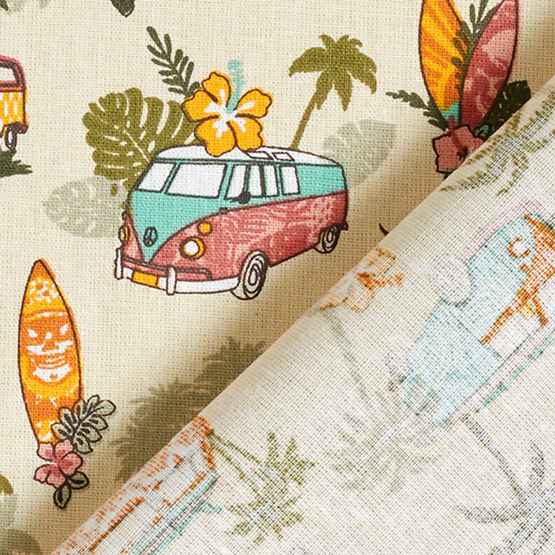 Tissu en coton Cretonne Roadtrip Surf – beige,  image number 4