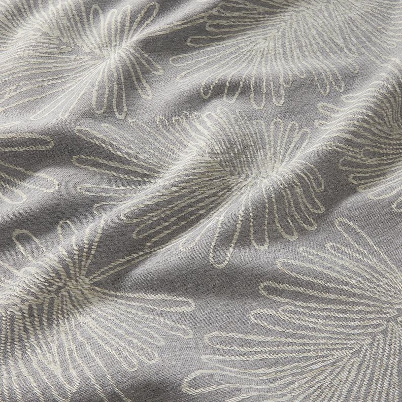 Tissu de décoration Jacquard Contours de feuilles – gris, image number 2