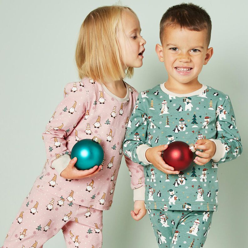 Jersey coton Lutins dans la neige – rosé, image number 6