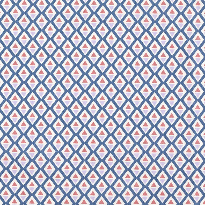 Coton enduit Petits losanges – bleu/blanc,  image number 1