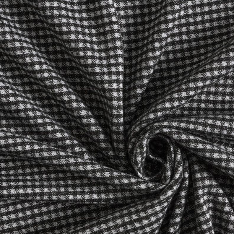 Maille pour manteau stretch à petits carreaux – gris clair/noir, image number 3