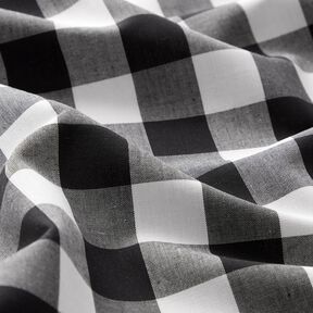 Tissu pour chemise großes Bäckerkaro – blanc/noir, 