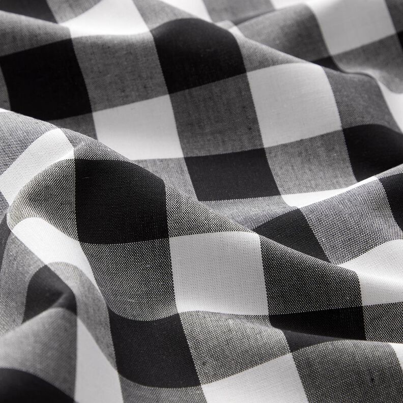 Tissu pour chemise großes Bäckerkaro – blanc/noir, image number 2