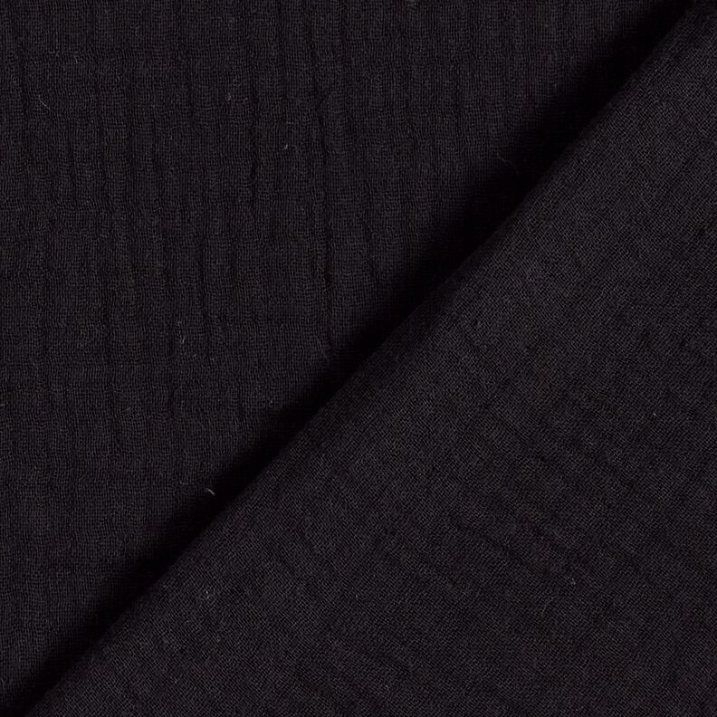 Tissu triple gaze de coton Uni – noir,  image number 4