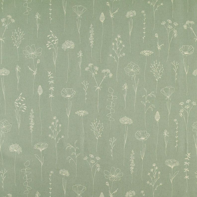 Tissu de décoration Semi-panama Fleurs délicates – roseau, image number 1