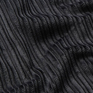 Velours fantaisie à côtes larges et étroites – noir | Reste 80cm, 