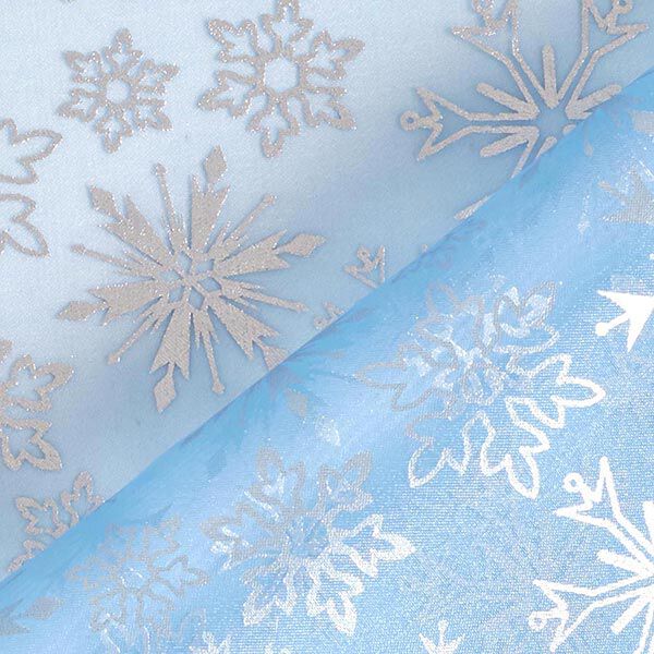 Organza flocons de neige – bleu clair,  image number 5