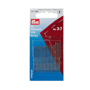 Aiguilles à coudre longues NM 3-7 [44 x 0,9 mm / 40 x 0,8 mm / 38 x 0,7 mm] | Prym, 