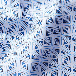 Tissu en coton Cretonne Formes géométriques – blanc/bleu, 