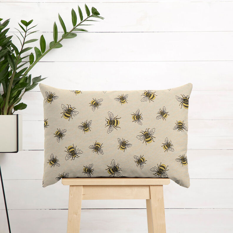 Tissu de décoration Gobelin Essaim d'abeilles – beige clair/jaune, image number 7