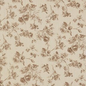 Tissu en coton  roses anciennes – taupe clair/dune, 