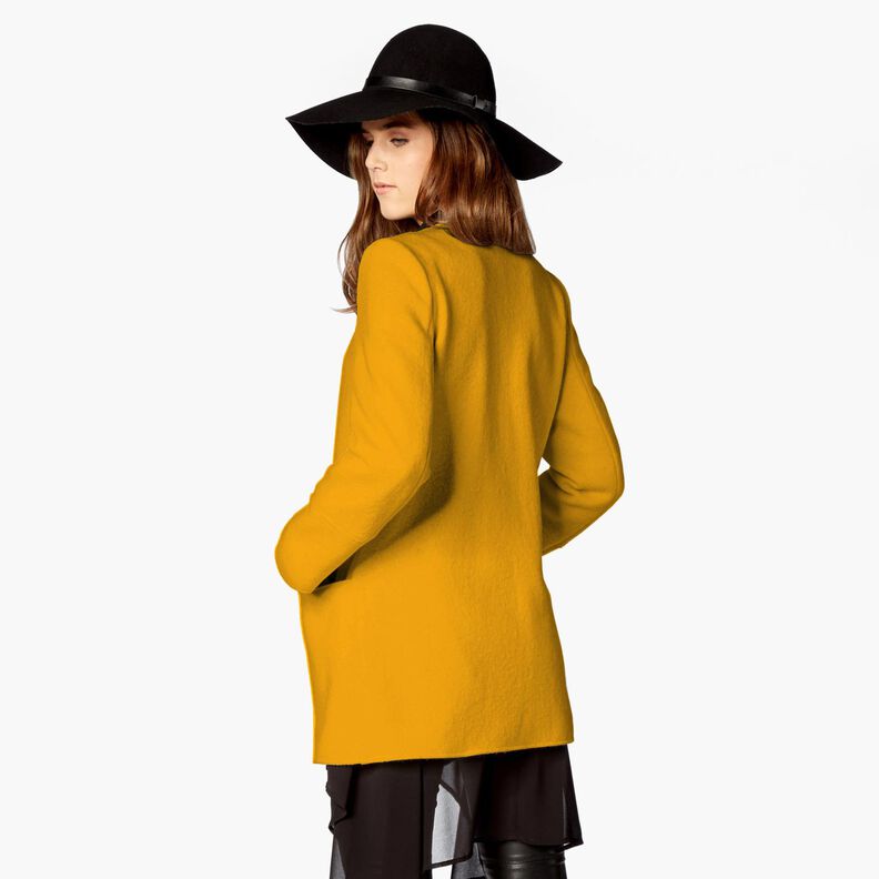 Tissu pour manteau rugueux – jaune curry,  image number 5