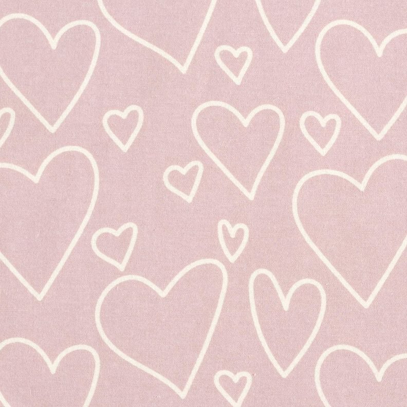 Jersey coton Herzen &ndash; rose,  image number 1