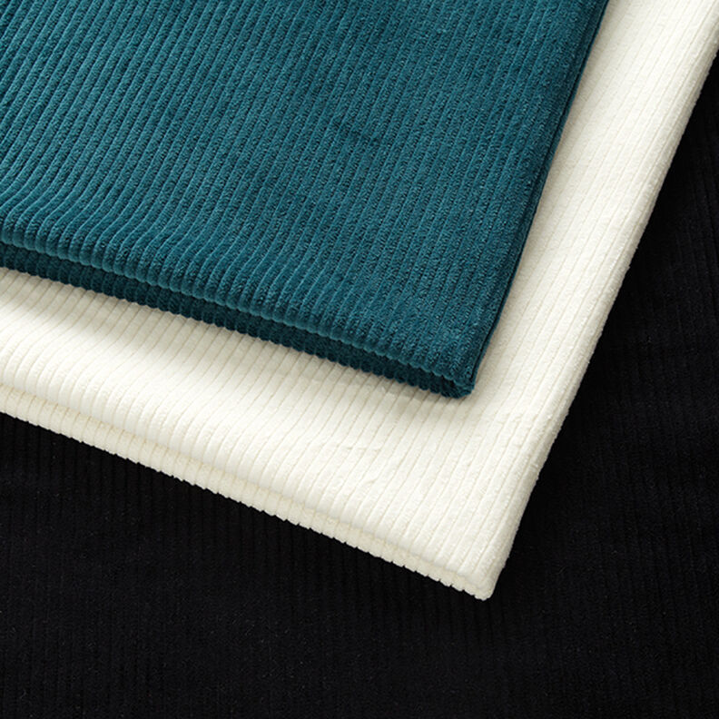Velours côtelé large prélavé Uni – bleu acier,  image number 5