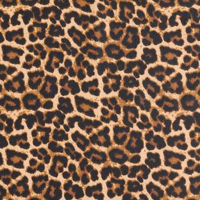 Coton enduit Délicat motif léopard – marron/noir, 