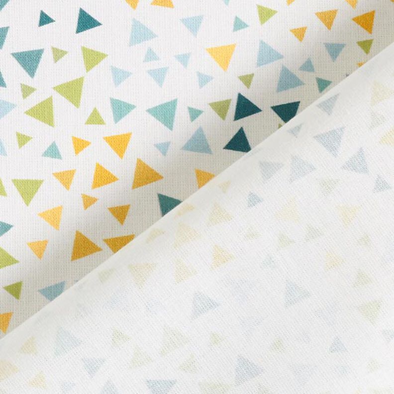 Popeline coton triangles colorés – blanc,  image number 4
