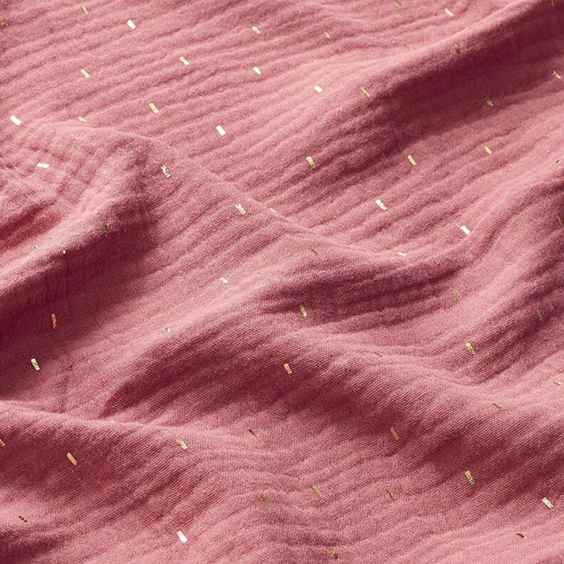 Mousseline imprimé feuille Rectangle | by Poppy – vieux rose,  image number 2