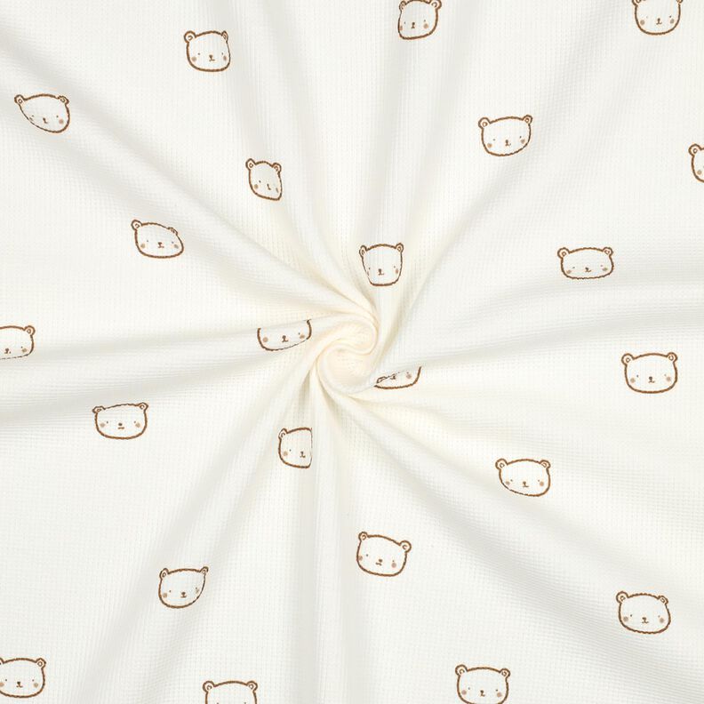 Jersey gaufré Petits ours | Poppy Fabrics – écru/brun faon,  image number 3