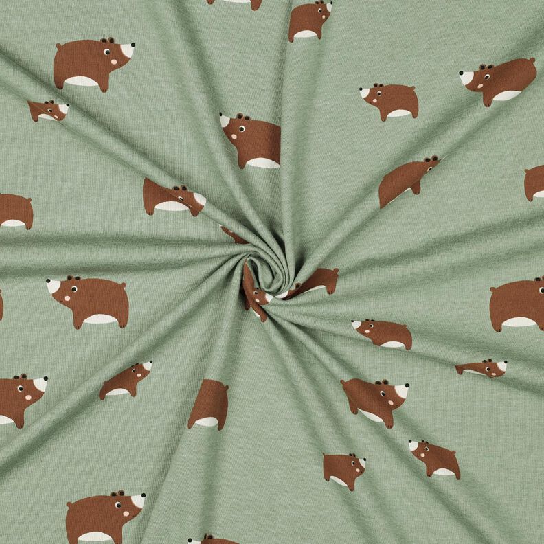 Jersey coton Ours | Poppy Fabrics – roseau/brun-marron, image number 3