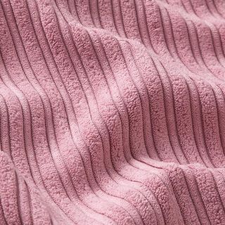 Velours côtelé large avec côté fourrure duveteuse Un – rose, 