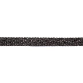 Ruban tissé Métallique [9 mm] – noir/argent métallisé, 