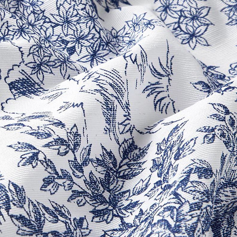 Tissu de décoration Canvas romantisme – blanc/bleu,  image number 2