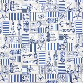 Coton enduit maritime – bleu acier/nature, 