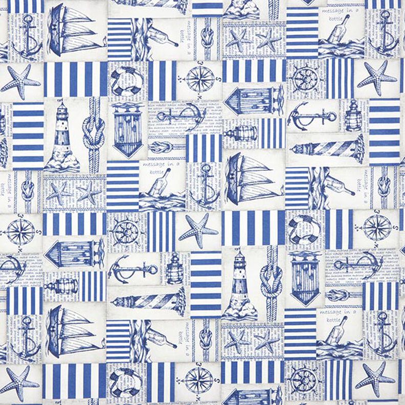 Coton enduit maritime – bleu acier/nature,  image number 1