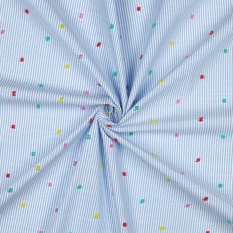 Batiste de coton fin Dobby et rayures | Poppy Fabrics – bleu clair/blanc,  image number 3