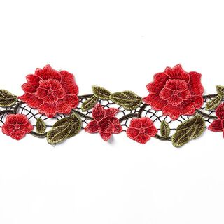 Dentelle à l’aiguille Vallée de roses - rouge, 