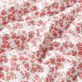 Popeline coton Blümchenmeer – rouge/blanc, 