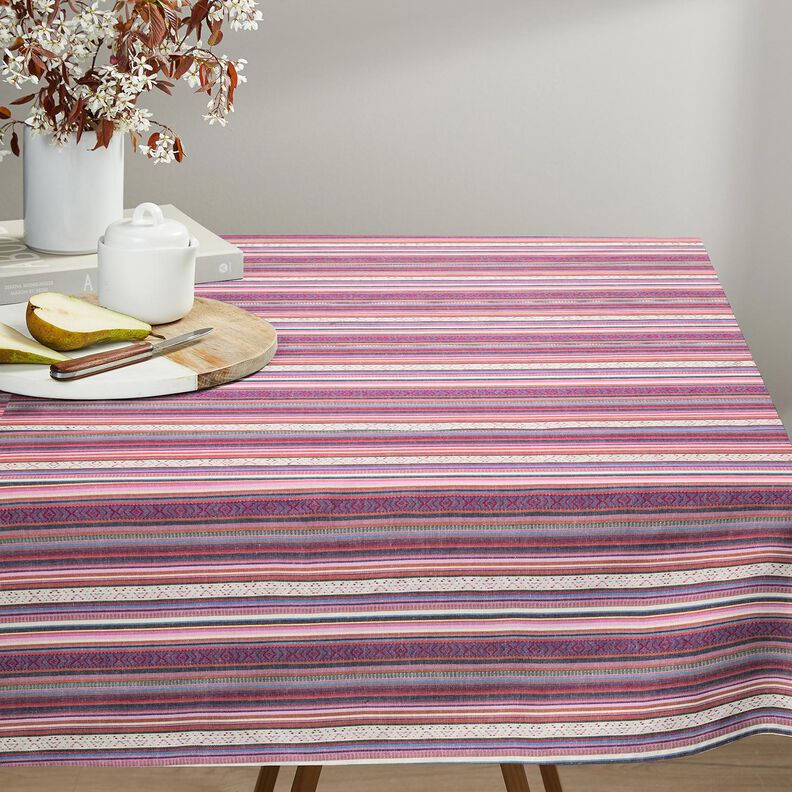 Tissu de décoration Jacquard Rayures pastel – rose/lilas, image number 5