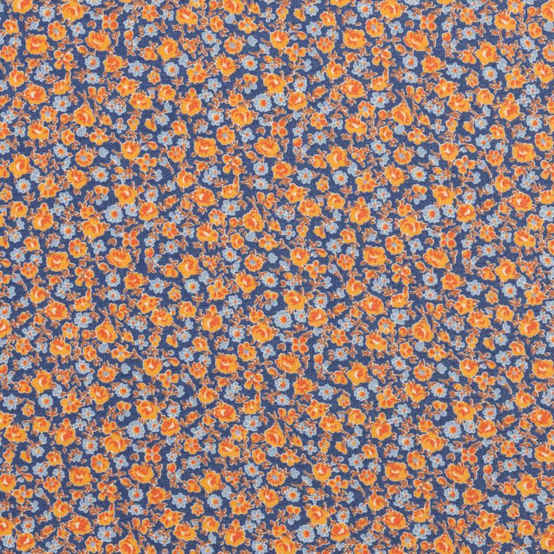 Chiffon Mille-fleurs – indigo/orange,  image number 1
