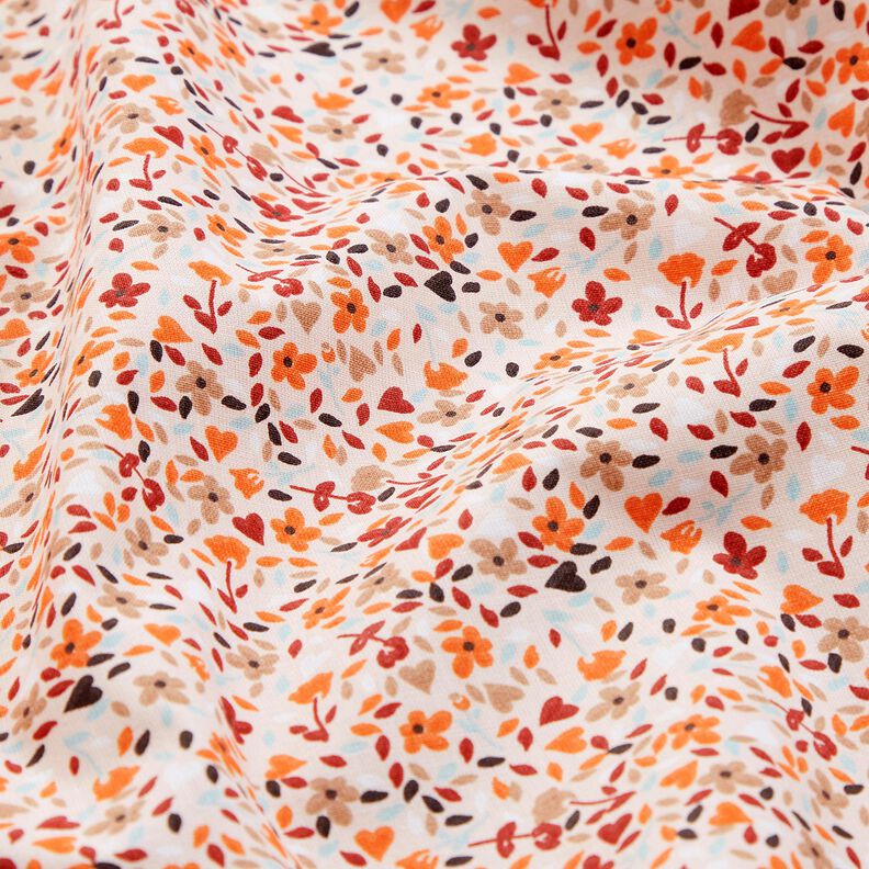 Tissu en coton Cretonne fleurs éparpillées – rosé/orange pêche,  image number 2