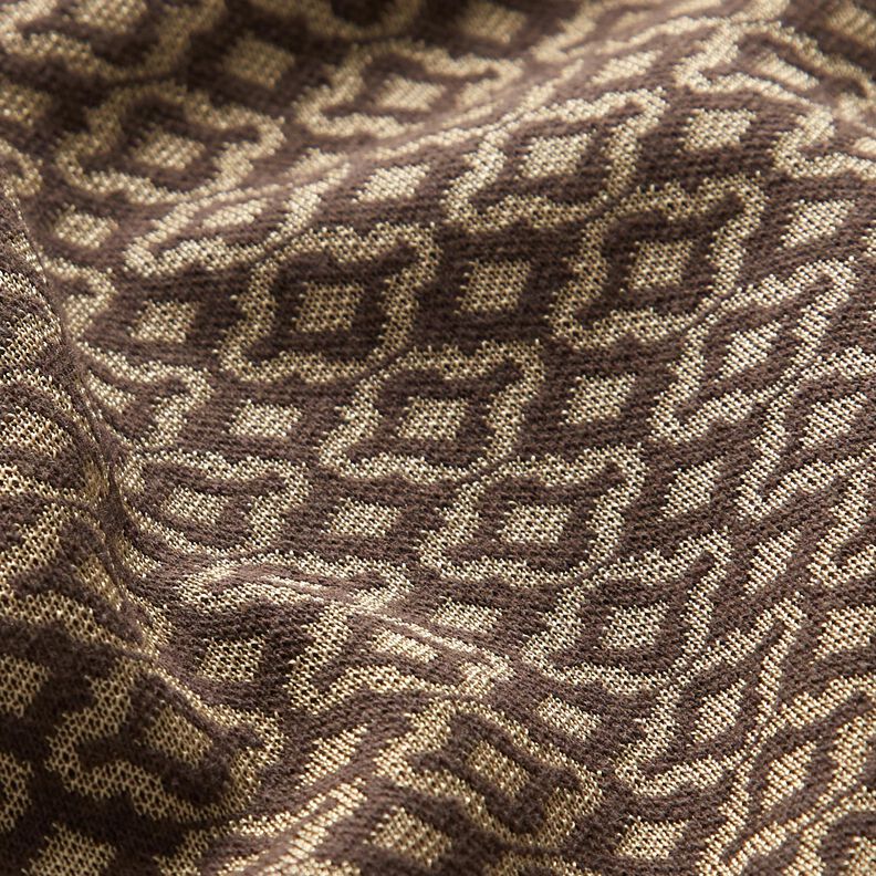 Maille jacquard à losanges – beige/marron, image number 3