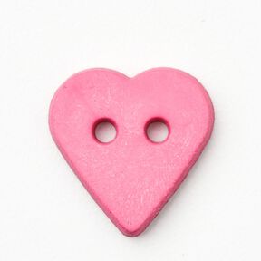 Bouton coeur [Ø 15 mm] – rose vif, 