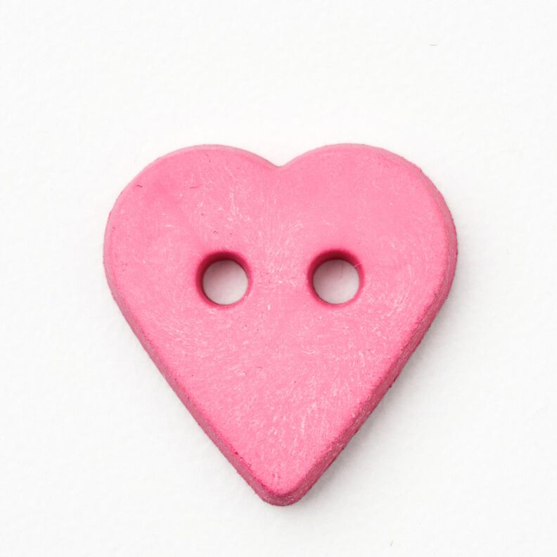 Bouton coeur [Ø 15 mm] – rose vif,  image number 1