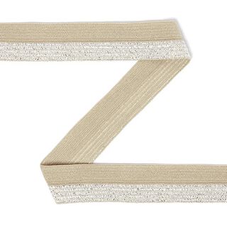 Bande à border élastique Lurex - beige, 