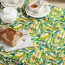 Coton enduit zarte Blätter – sapin bleu/jaune curry,  thumbnail number 7