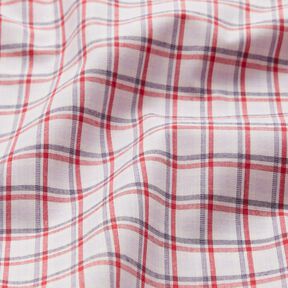 Tissu pour chemise à carreaux décalés – blanc/bleu marine, 