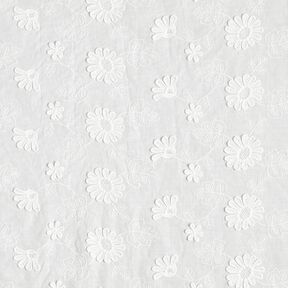 Batiste de coton fin Marguerites 3D – blanc, 