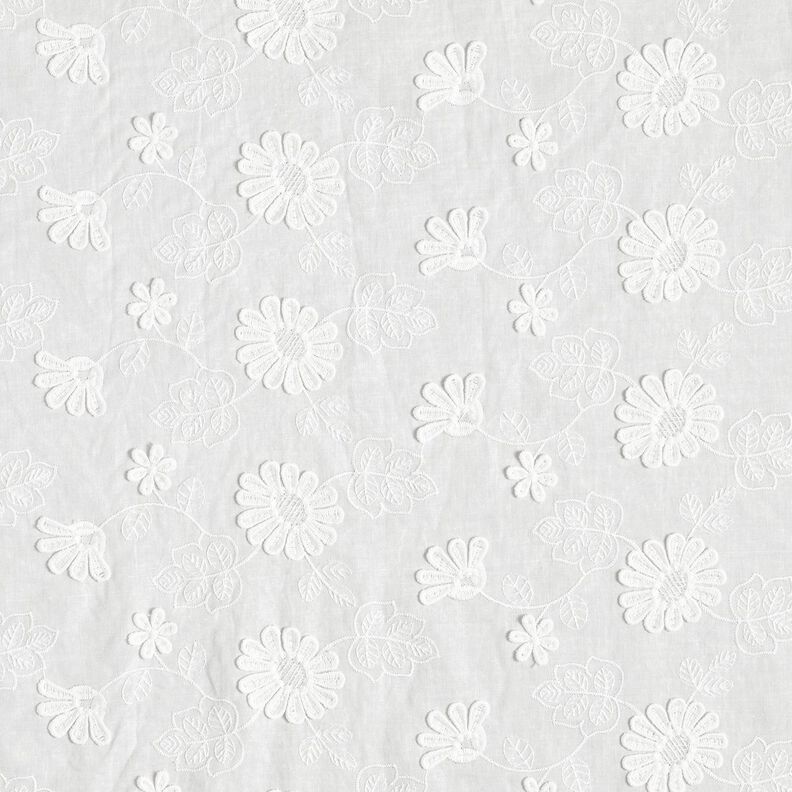 Batiste de coton fin Marguerites 3D – blanc,  image number 1