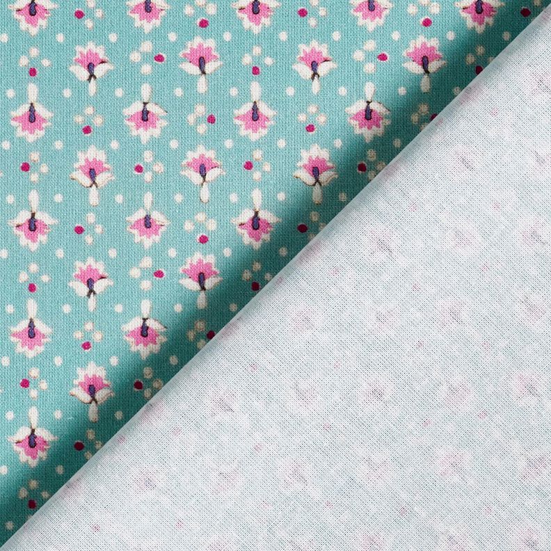 Tissu en coton Popeline petits ornements – vert menthe/violet pastel – menthe/violet pastel, image number 4