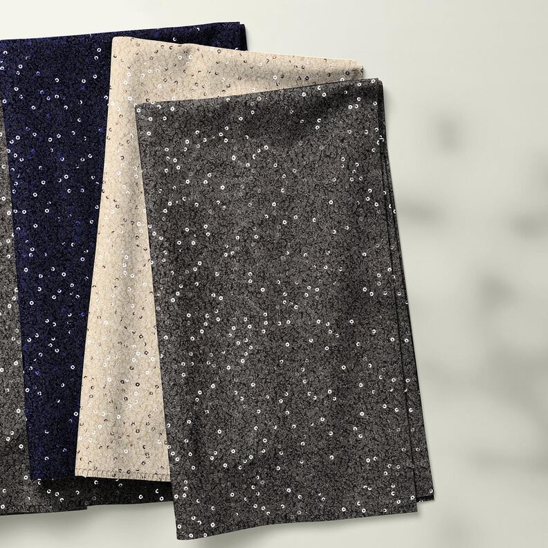 Tricot Bouclé Paillettes Uni | Poppy Fabrics – bleu nuit, image number 6