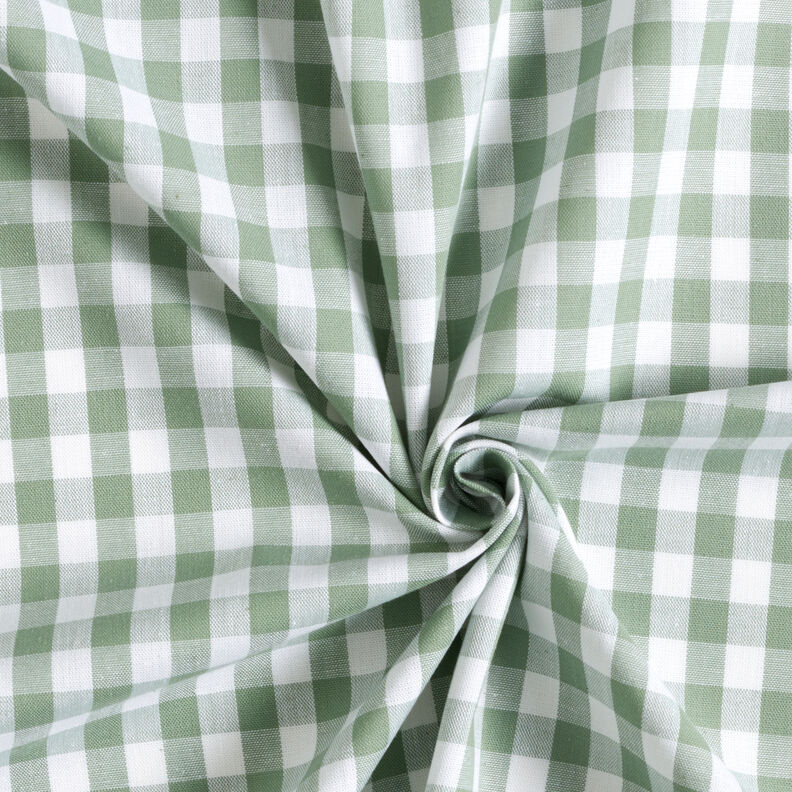 Tissu en coton Vichy à carreaux 1 cm – sauge/blanc,  image number 3
