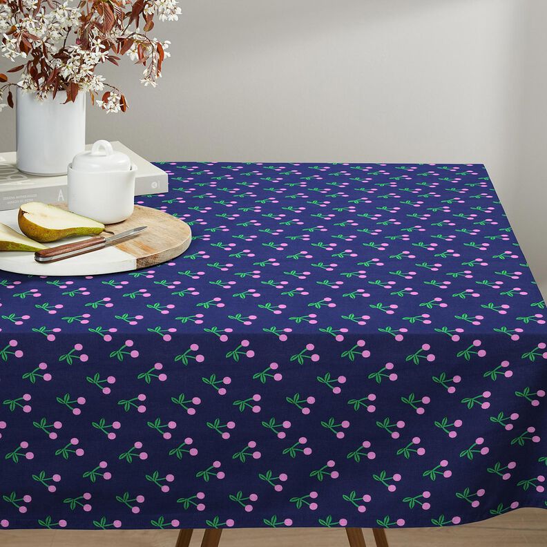 Coton enduit jolies cerises – bleu marine, image number 6