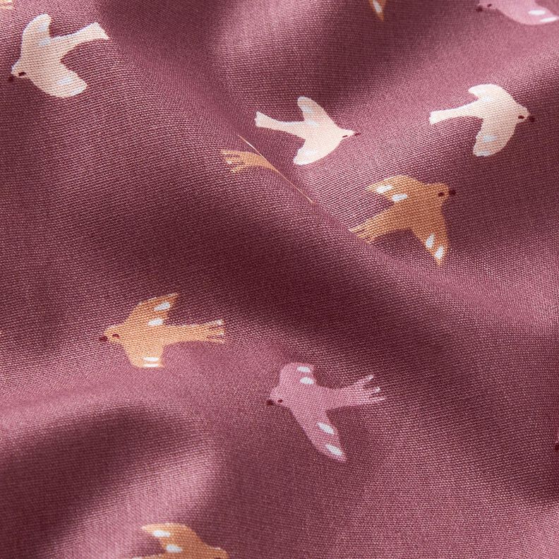 GOTS Popeline coton Petits oiseaux | by Poppy – raisin, image number 2
