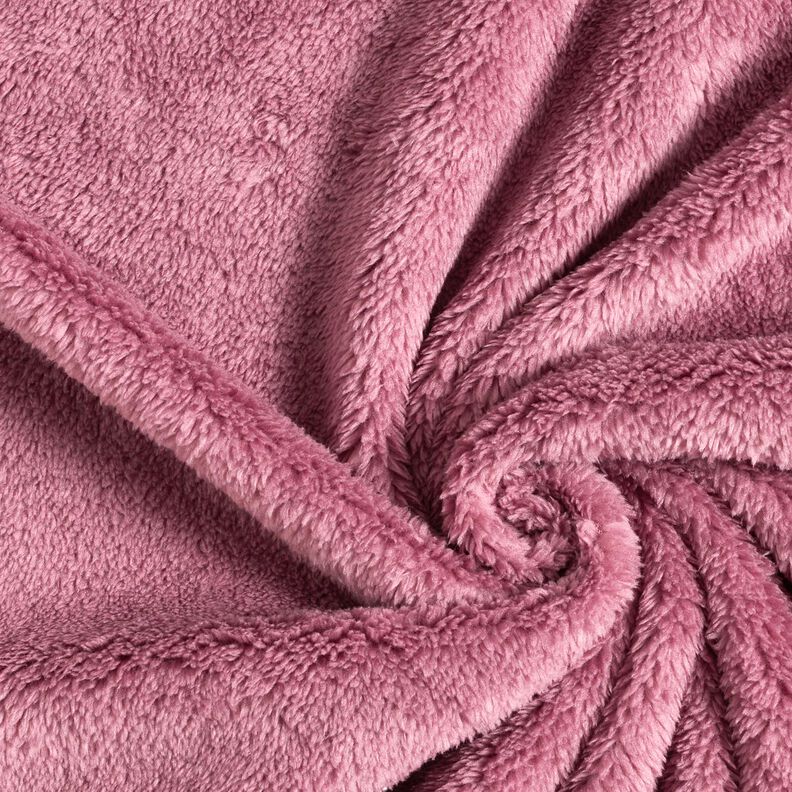 Fourrure synthétique Tissu peluche uni – vieux rose foncé, image number 1