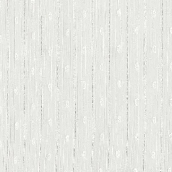 Crêpe mousseline rayures pailletées et pois – blanc,  image number 1